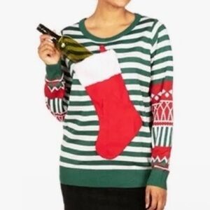 Tipsy Elves Women's Holiday WineStocking Stuffer Ugly Sweater Size M